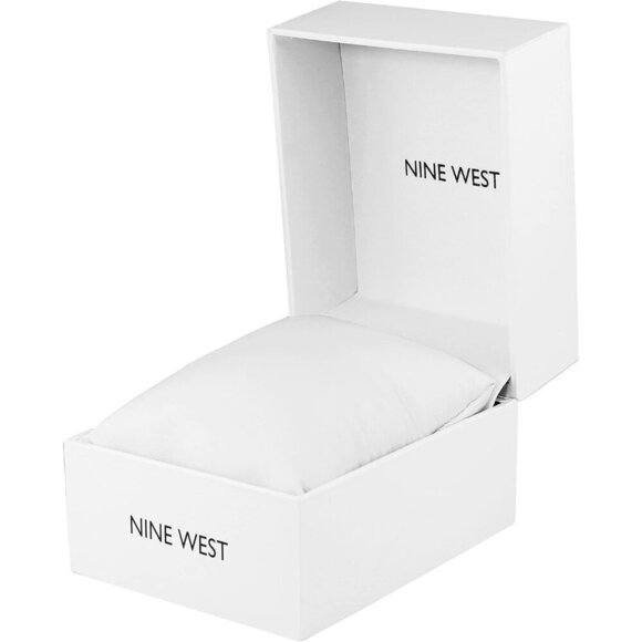 ✨ Nine West Strap Watch Women White Mineral Crystal Lens Textured Dial Watch - Picture 7 of 8